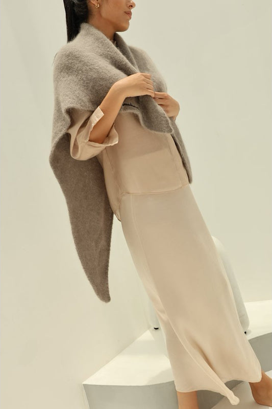 Americandreams Atiya alpaca scarf - light taupe