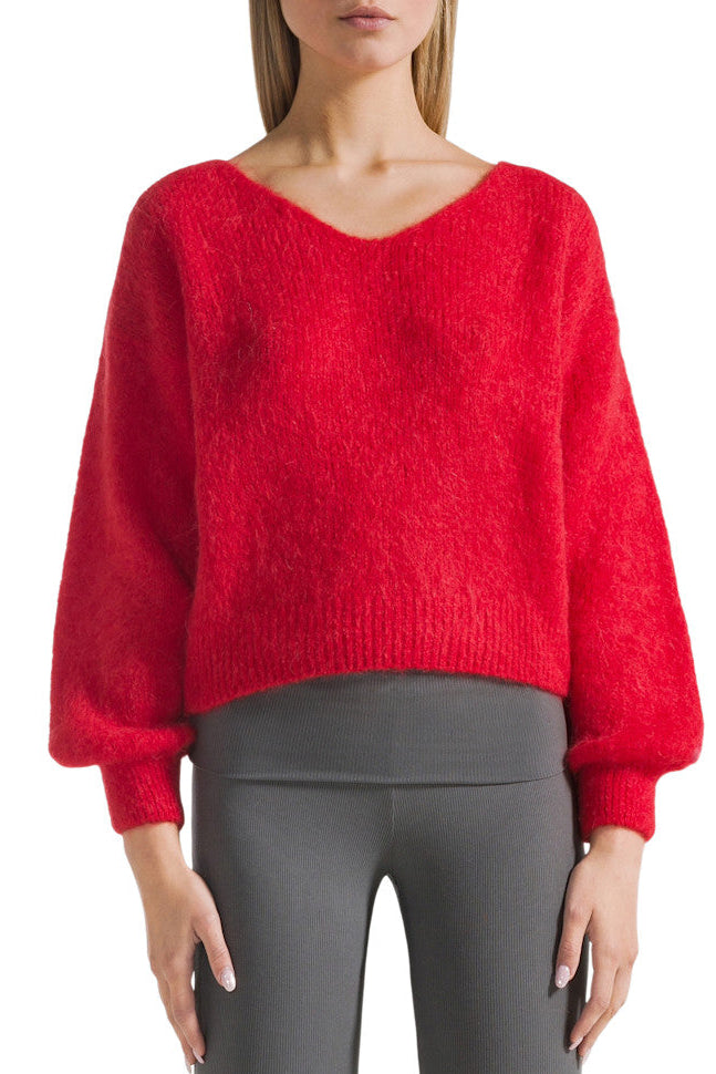 Americandreams Milana LS Alpaca Pullover - Lipstick Red
