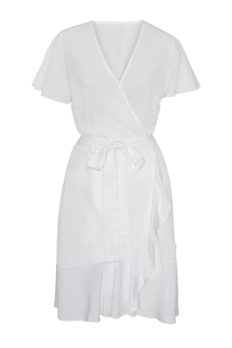 Americandreams Milly Wrap dress short - Solid white