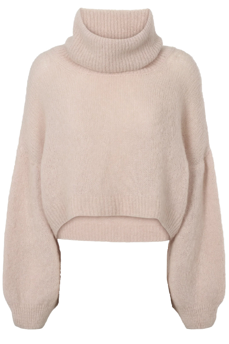 Americandreams Andrea Rollneck cropped alpaca pullover - light taupe