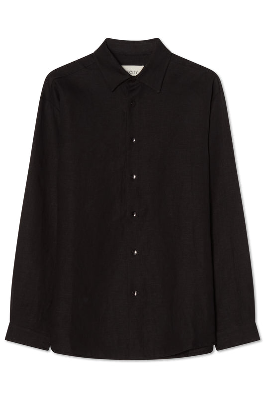 AVENY Hooper Linen Shirt men - black