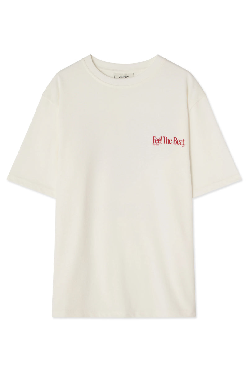AVENY Berkeley Tee Feel The Beat - Almost White