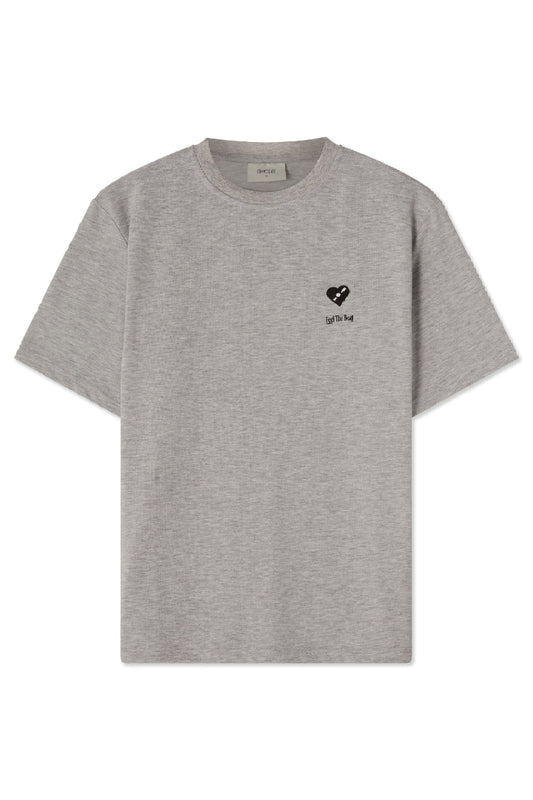 AVENY Berkeley Tee Feel The Beat Patch - grey melange