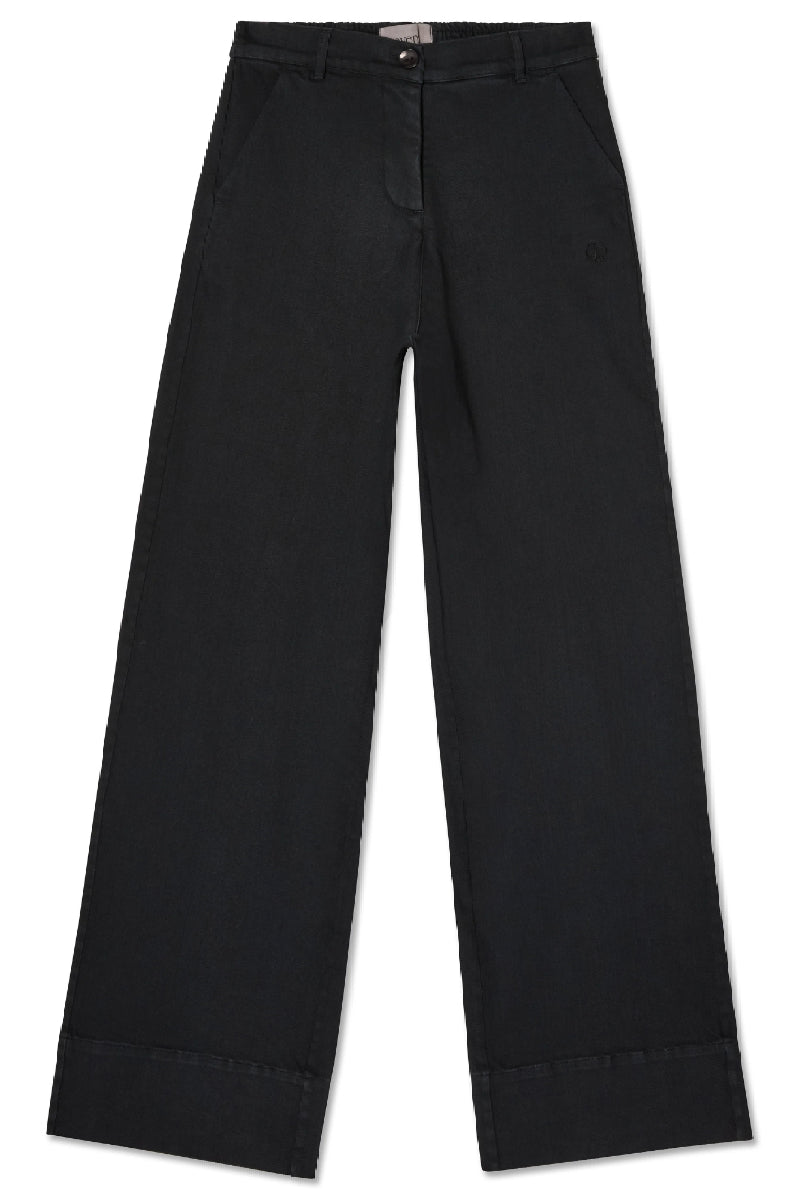 AVENY Beverly Pant Washed Twill - Black Washed Out Effect
