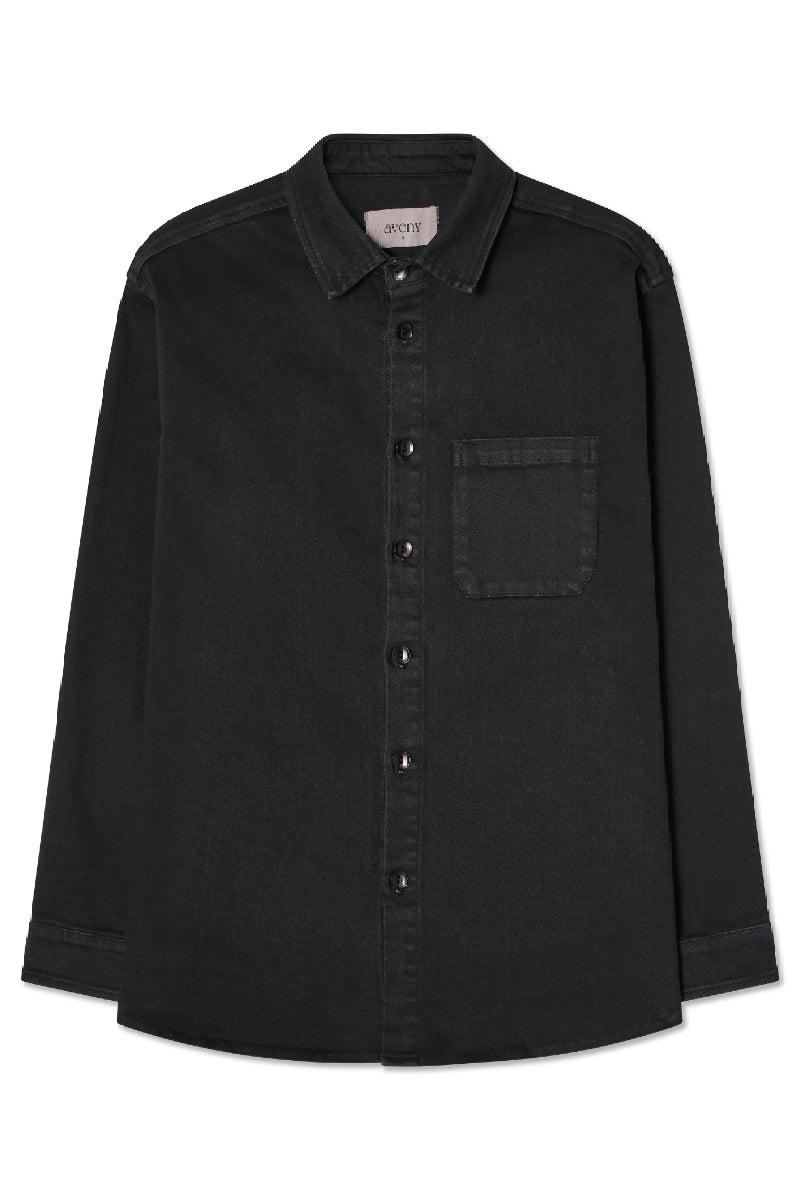 AVENY Hooper Shirt Washed Twill - Black Washed Out Effect