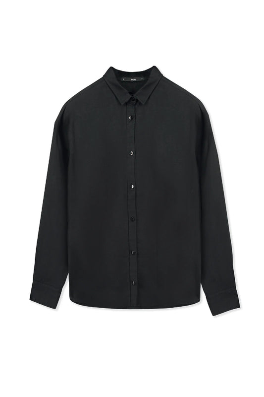 AVENY Myra Linen Shirt - black