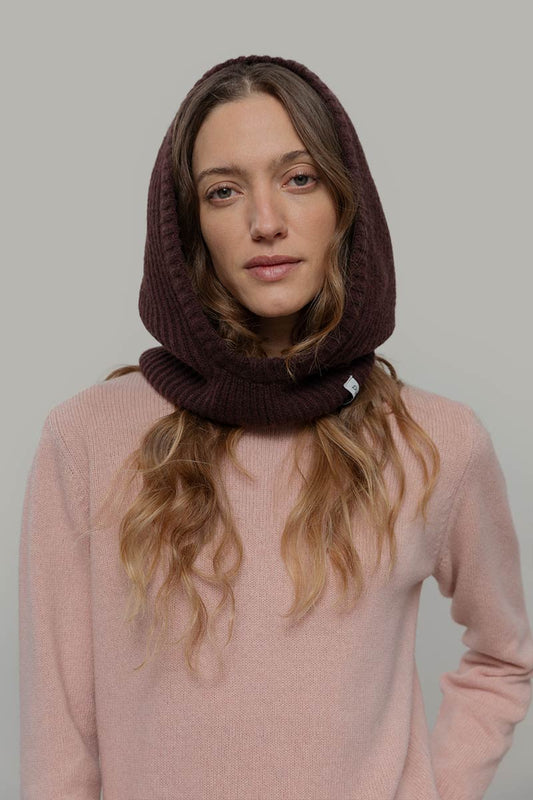 Rifo Marika Recycled Cashmere Balaclava - brown calf