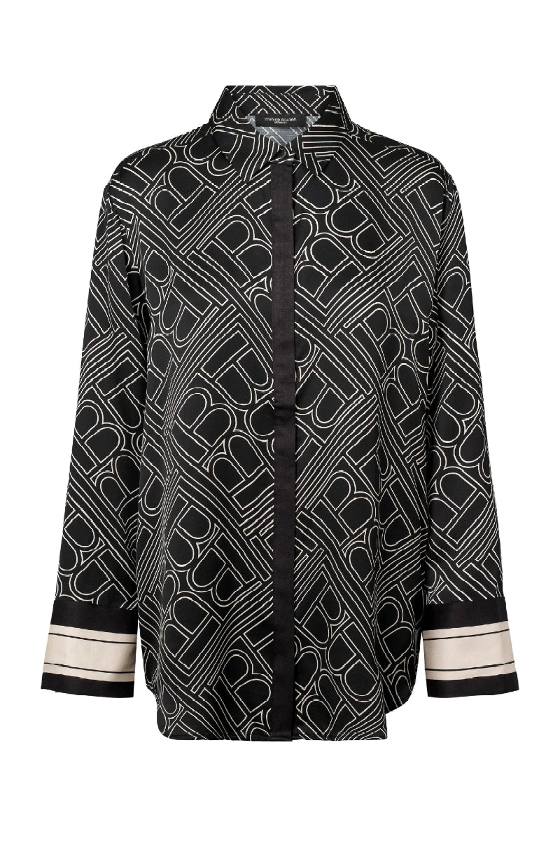 Bruuns Bazaar Floret Aude Shirt - dark logo print