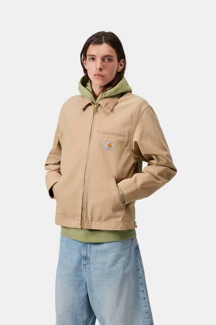 Carhartt WIP Detroit Jacket 'Dearborn' Canvas - Dusty H Brown / Dusty H Brown, stone canvas
