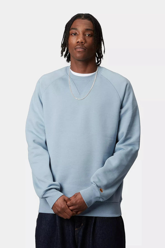 Carhartt WIP Chase Sweat - frosted blue/gold