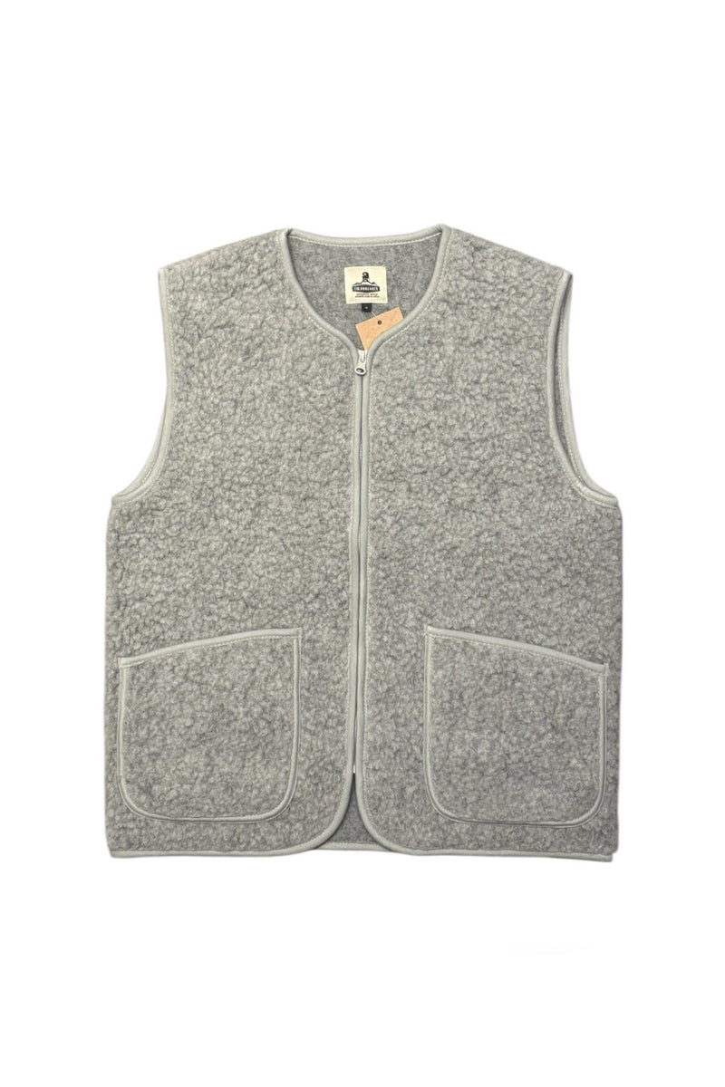 Coldbreaker Pepitco Vest, vaaleanharmaa villaliivi, edestä