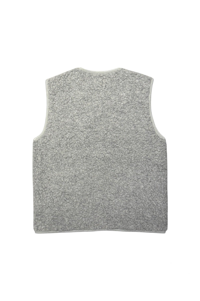 Coldbreaker Pepitco Vest, vaaleanharmaa villaliivi, takaa