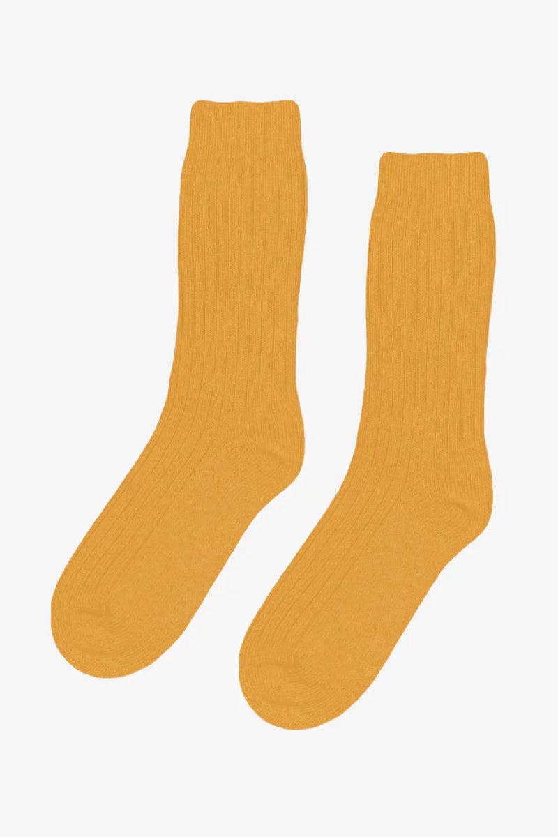 Colorful Standard Merino wool blend sock - burned yellow