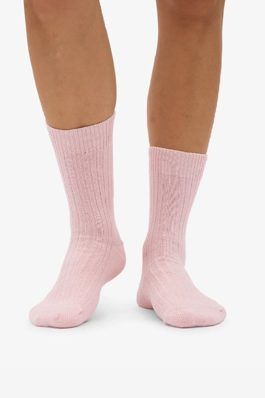 Colorful Standard Merino Wool Blend Sock - faded pink