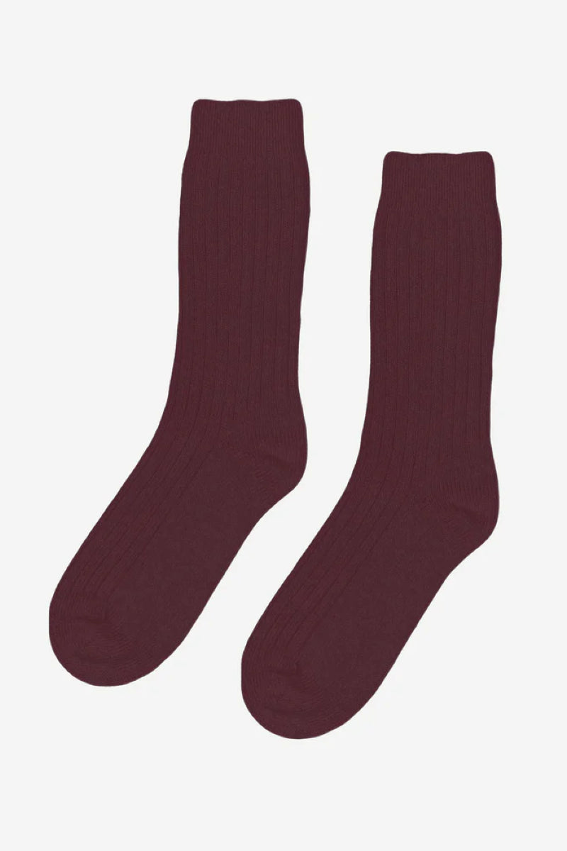 Colorful Standard Merino wool blend sock - oxblood red