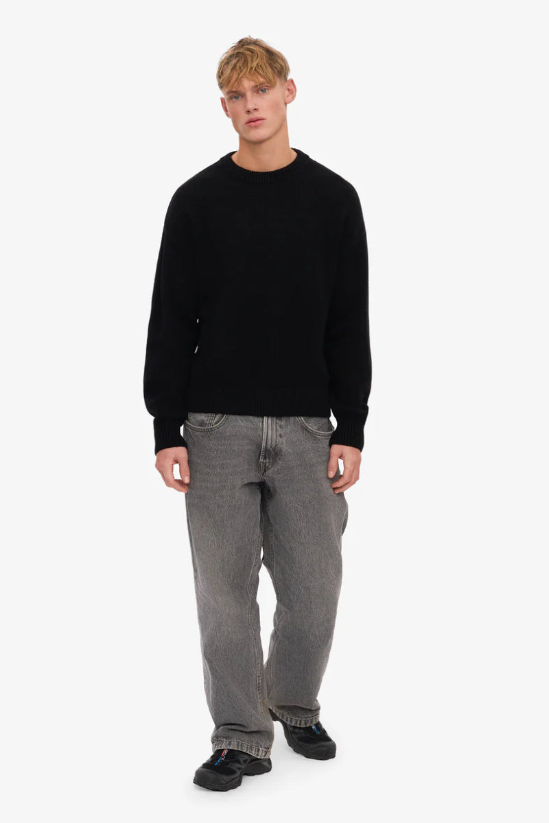 Colorful Standard Oversized Merino Wool Crew - deep black
