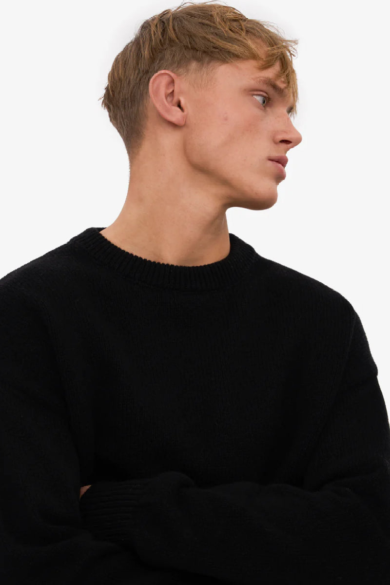 Colorful Standard Oversized Merino Wool Crew - deep black