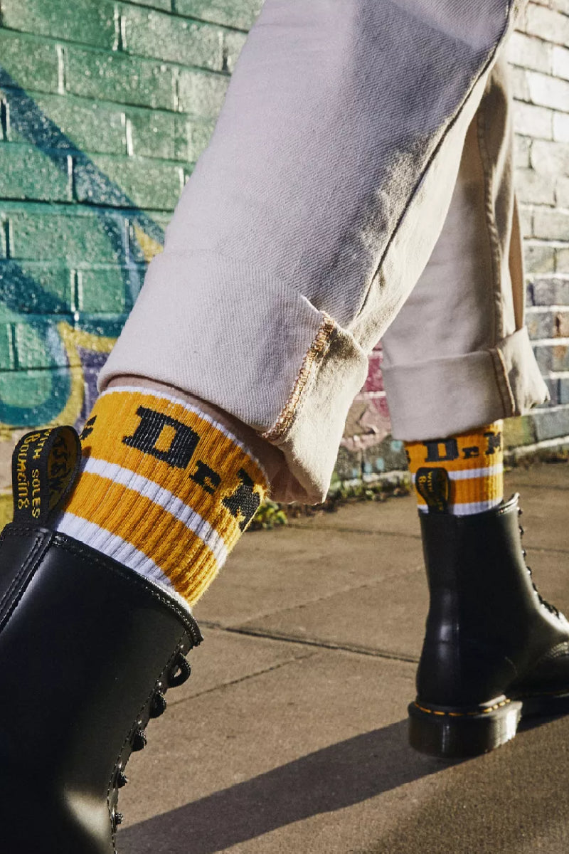 Dr. Martens Athletic logo socks - white/yellow