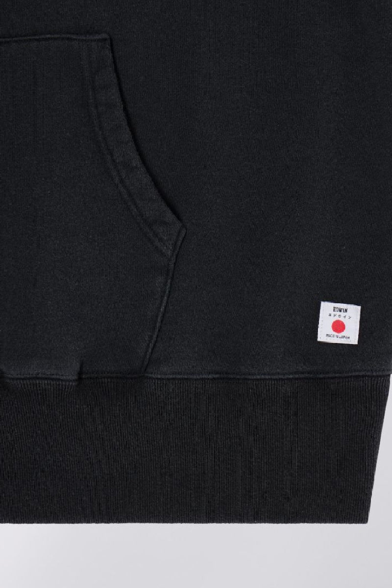 Edwin Raglan Sleeve Hood - Made in Japan - black