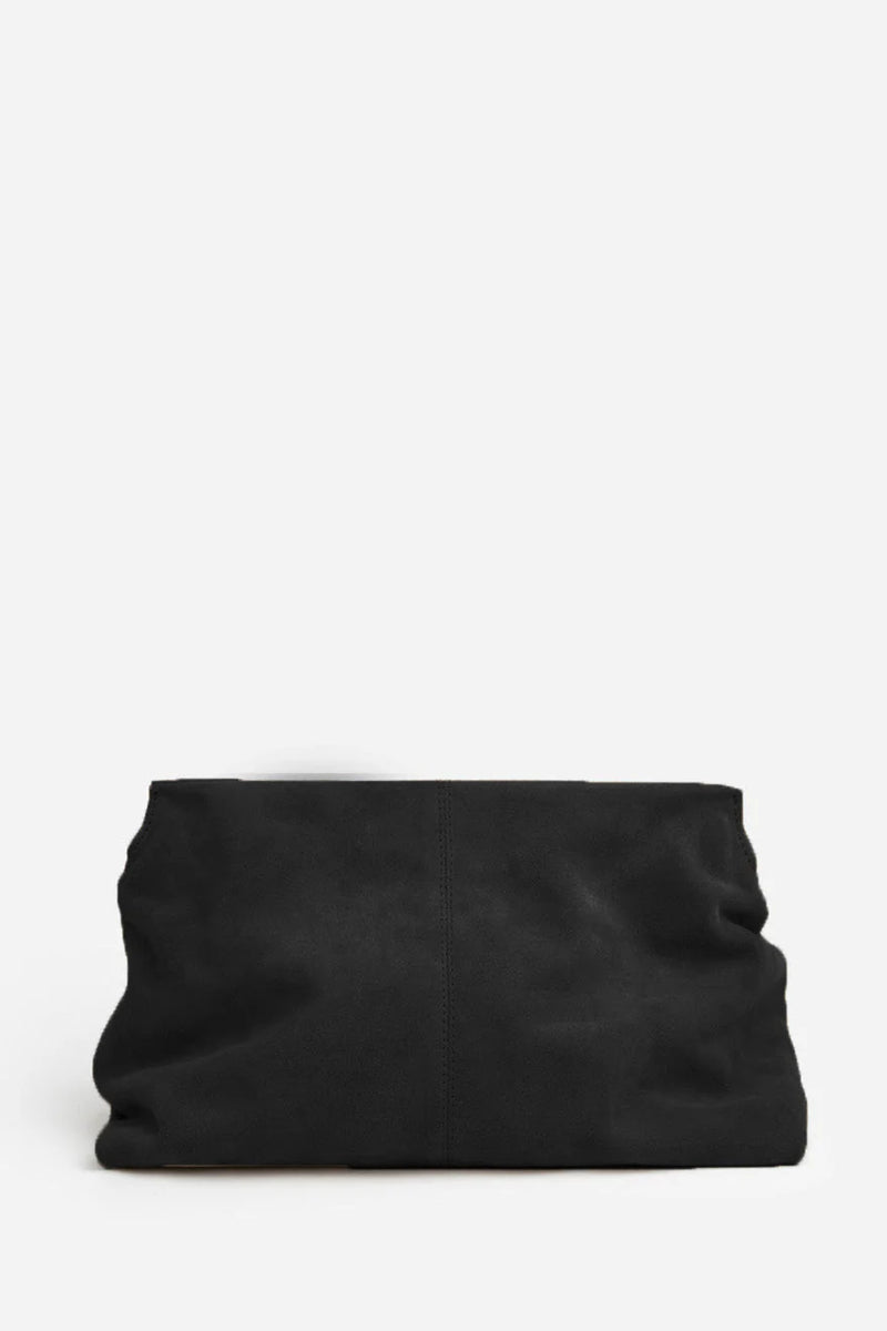 Flattered Clay Clutch - suede black