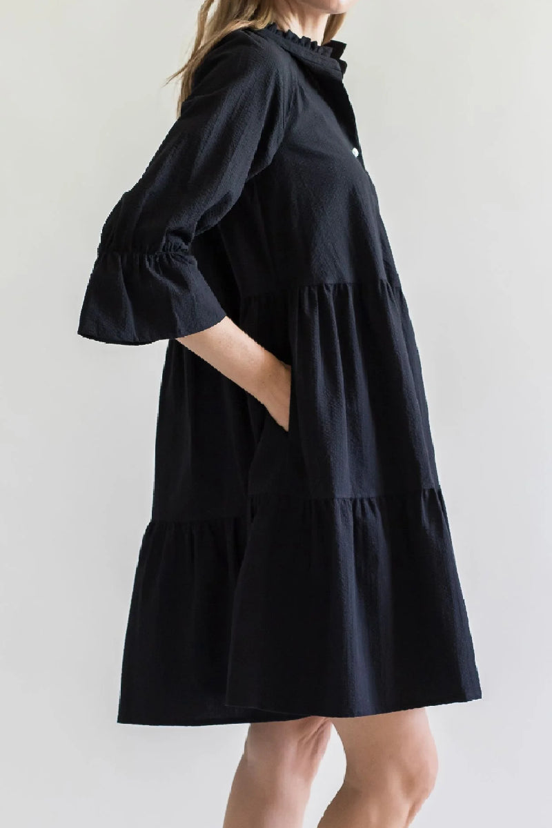 Gauhar Ruffled Dress - black
