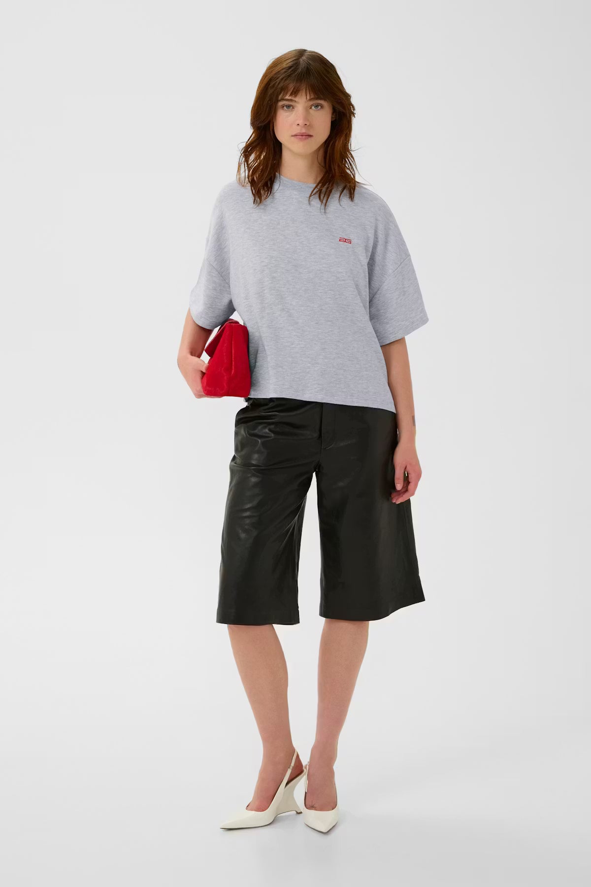 Gestuz GZgilsa seat tee - ultra light grey melange