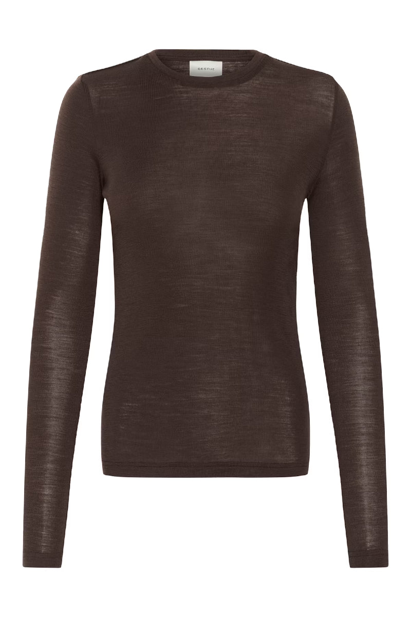 Gestuz GZninia ls wool roundneck - molé