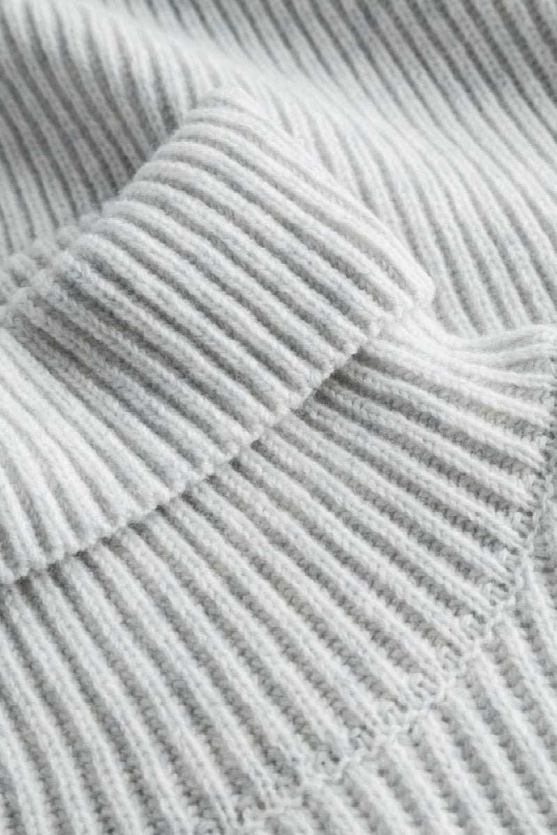 Les Deux Eddie Wool Rib Rollneck Knit - snow melange