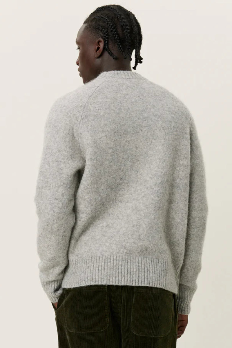 Les Deux Gilbert Roundneck Knit - light grey melange