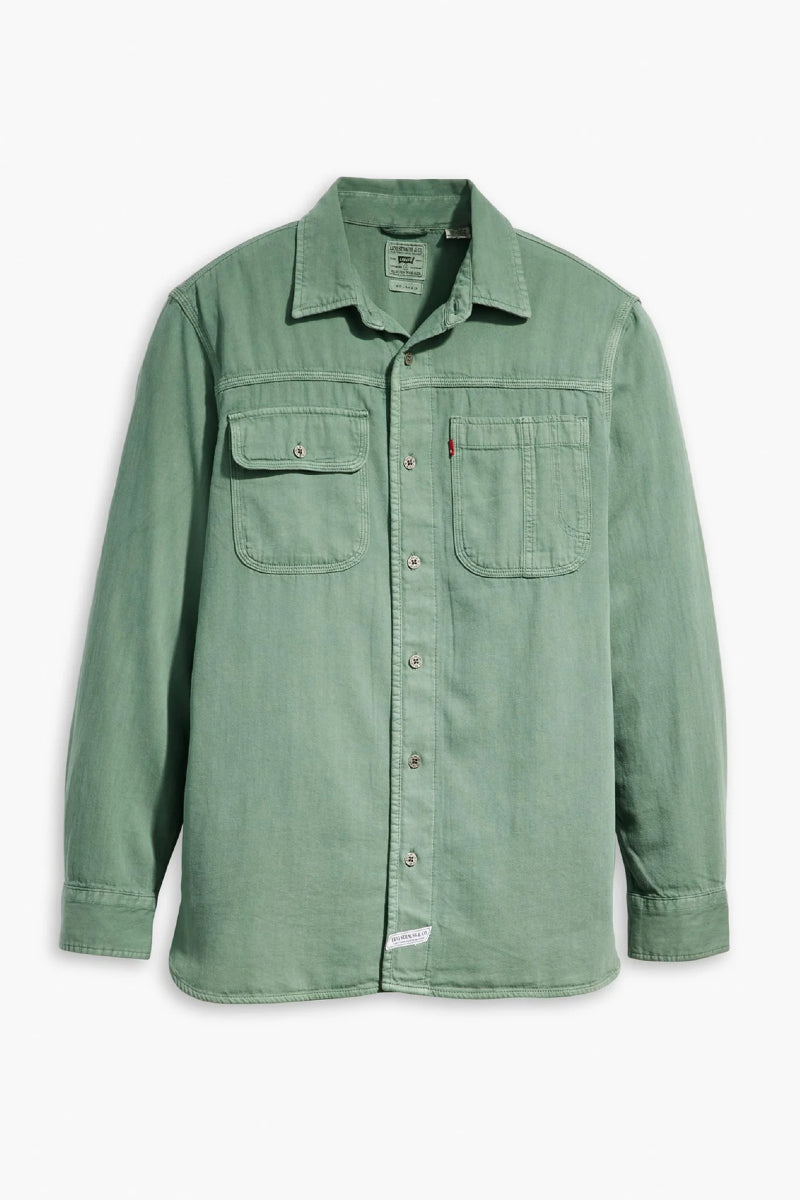 Levi's Auburn Worker long sleeve shirt - Olie forest garment dye