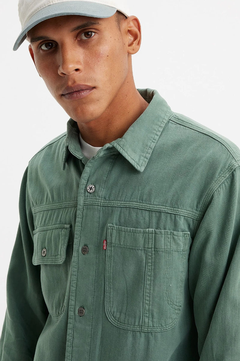 Levi's Auburn Worker long sleeve shirt - Olie forest garment dye