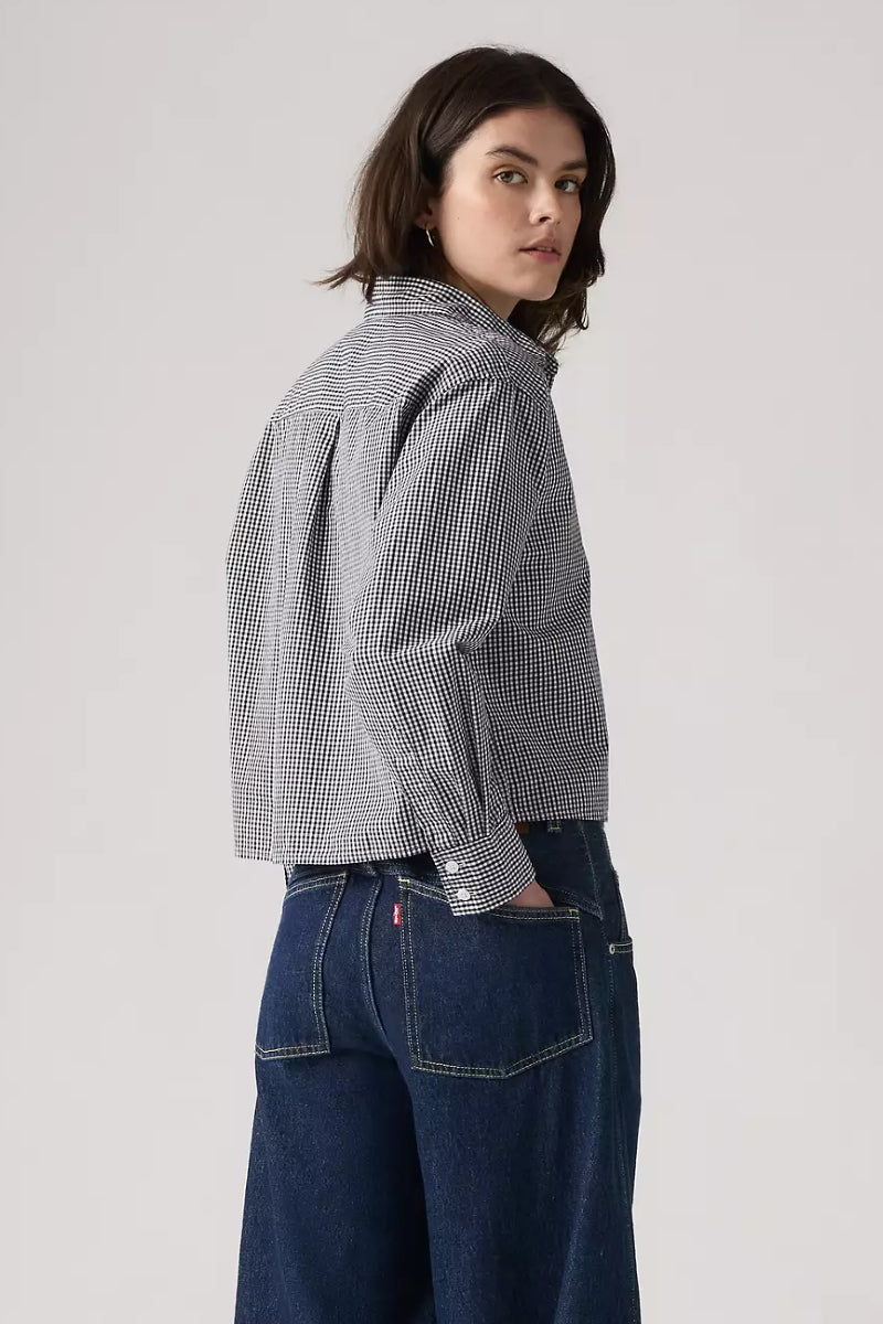 Levi's Cropped Harlie shirt - Hedi Micro Gingham Cloud Dancer