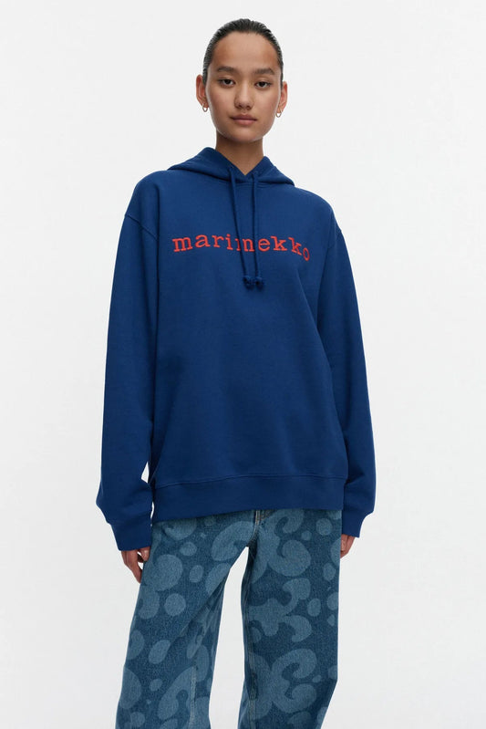 Marimekko Termi Logo Placement Kioski huppari - tummansininen / punainen