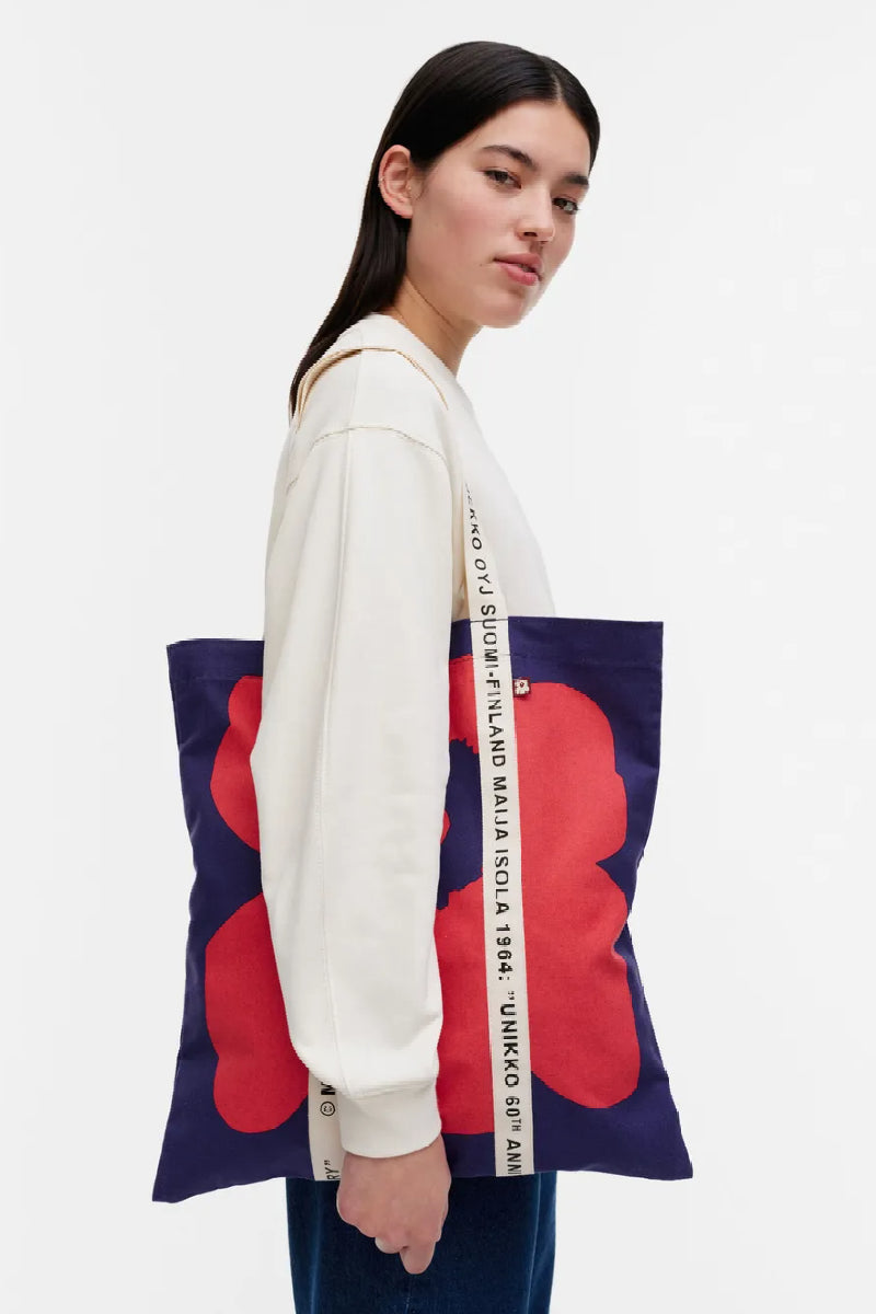 Marimekko Carrier Midi Unikko - tummansininen / punainen