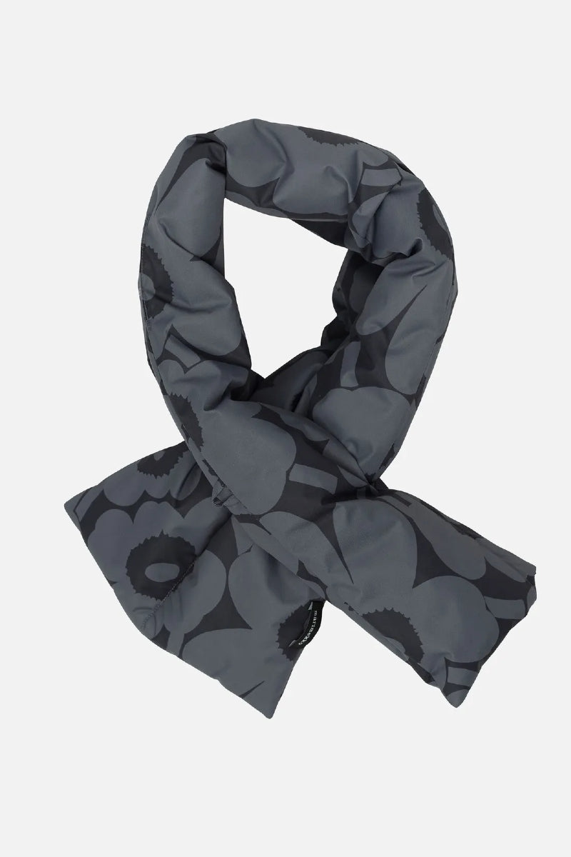 Marimekko Croma Unikko huivi - musta / harmaa