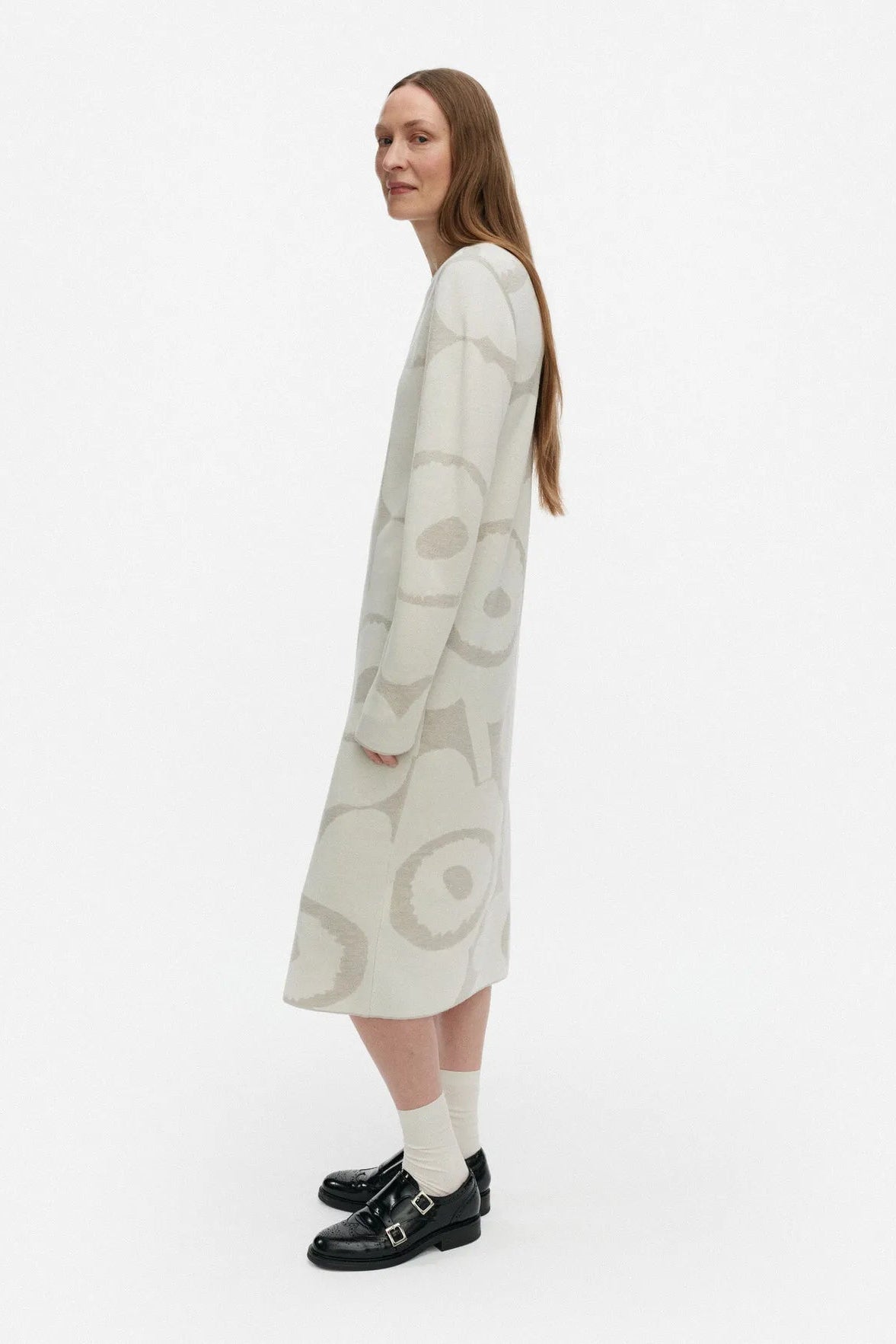 Marimekko Ennallaan Unikko neulemekko - valkoinen / vaaleanharmaa