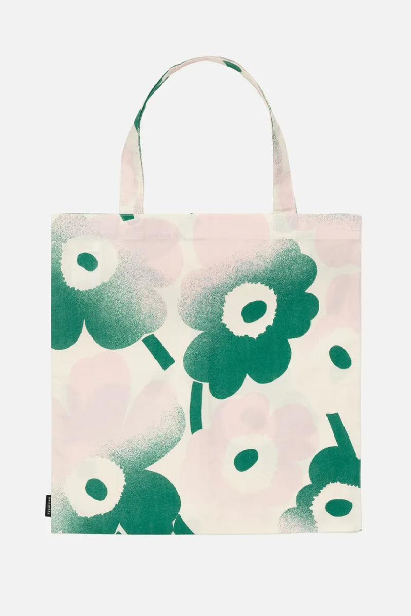 Marimekko Pieni Unikko Häivähdys kangaskassi - vihreä / vaaleanpunainen