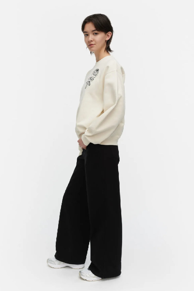 Marimekko Hiutale Vihkiruusu Placement Kioski collegepaita - luonnonvalkoinen