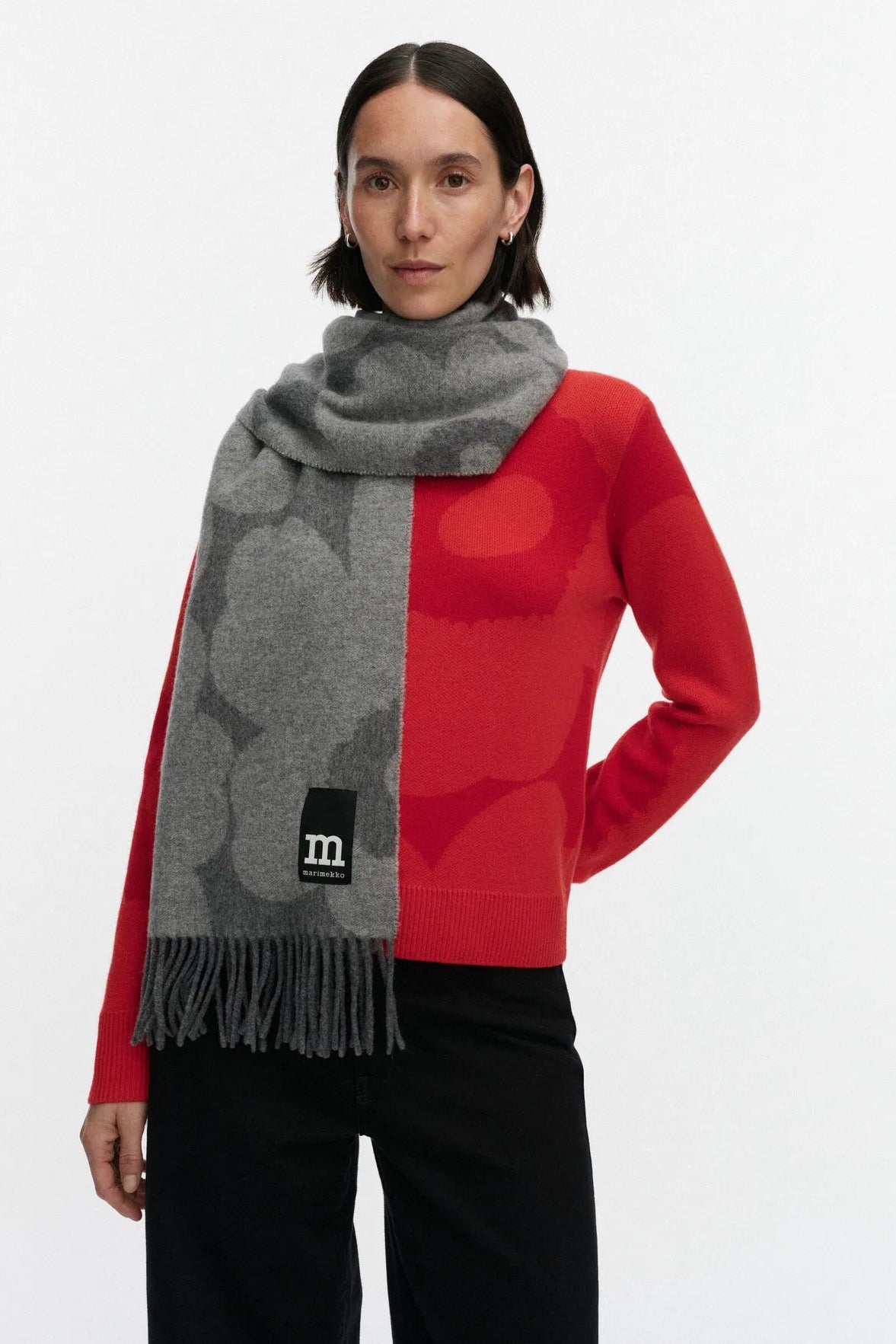 Marimekko Identtinen Unikko huivi - harmaa