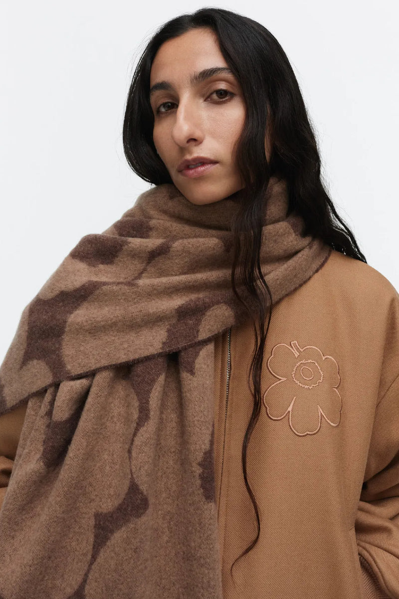 Marimekko Identtinen Unikko huivi - ruskea