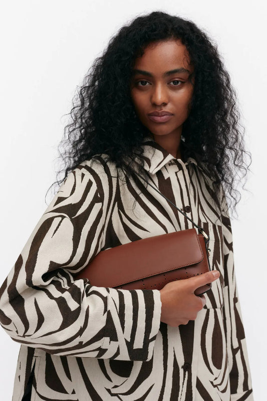 Marimekko Imprint Clutch Tiiliskivi - ruskea