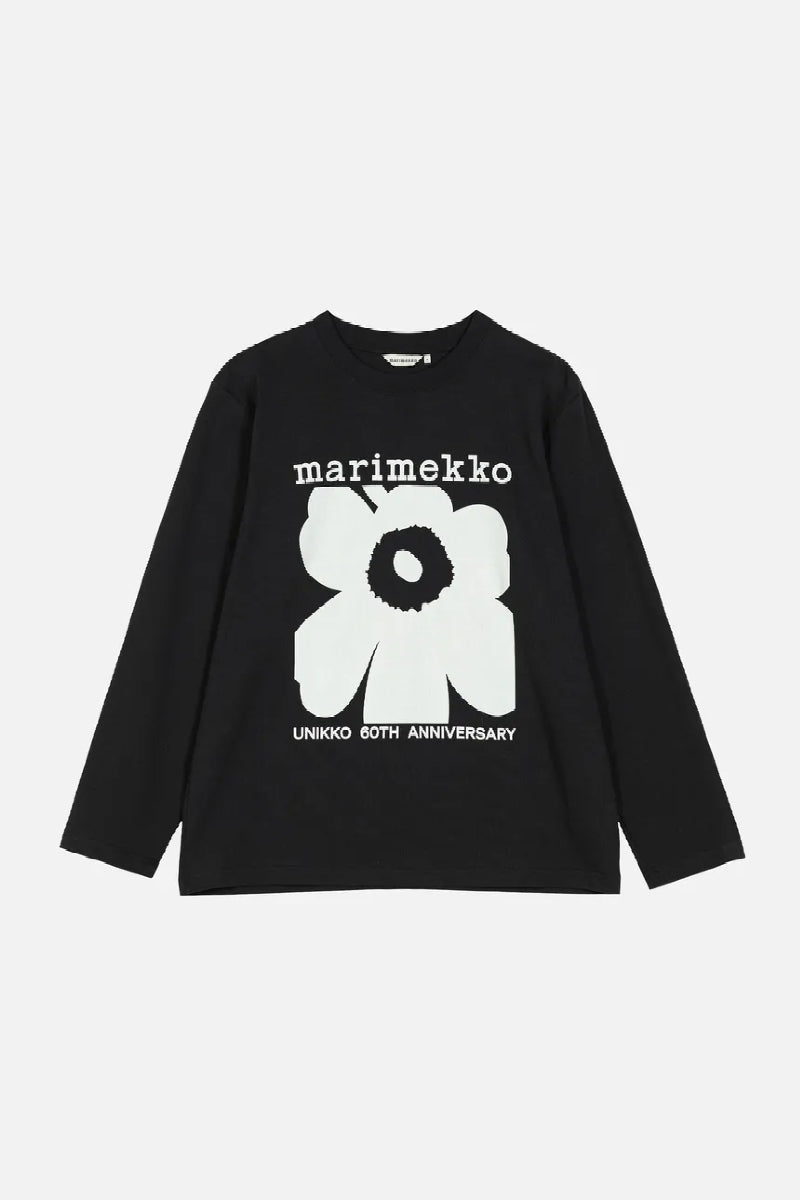 Marimekko Kioski Biitti Unikko Placement trikoopaita - musta