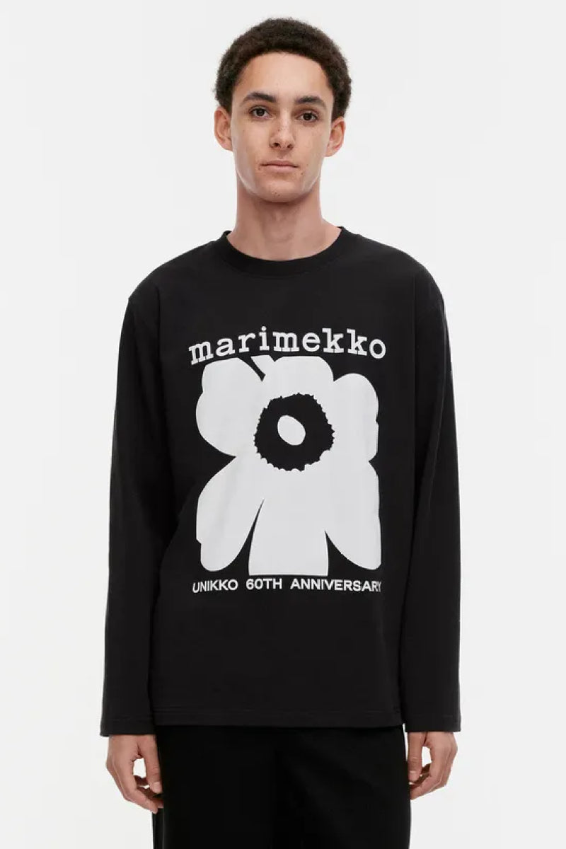 Marimekko Kioski Biitti Unikko Placement trikoopaita - musta