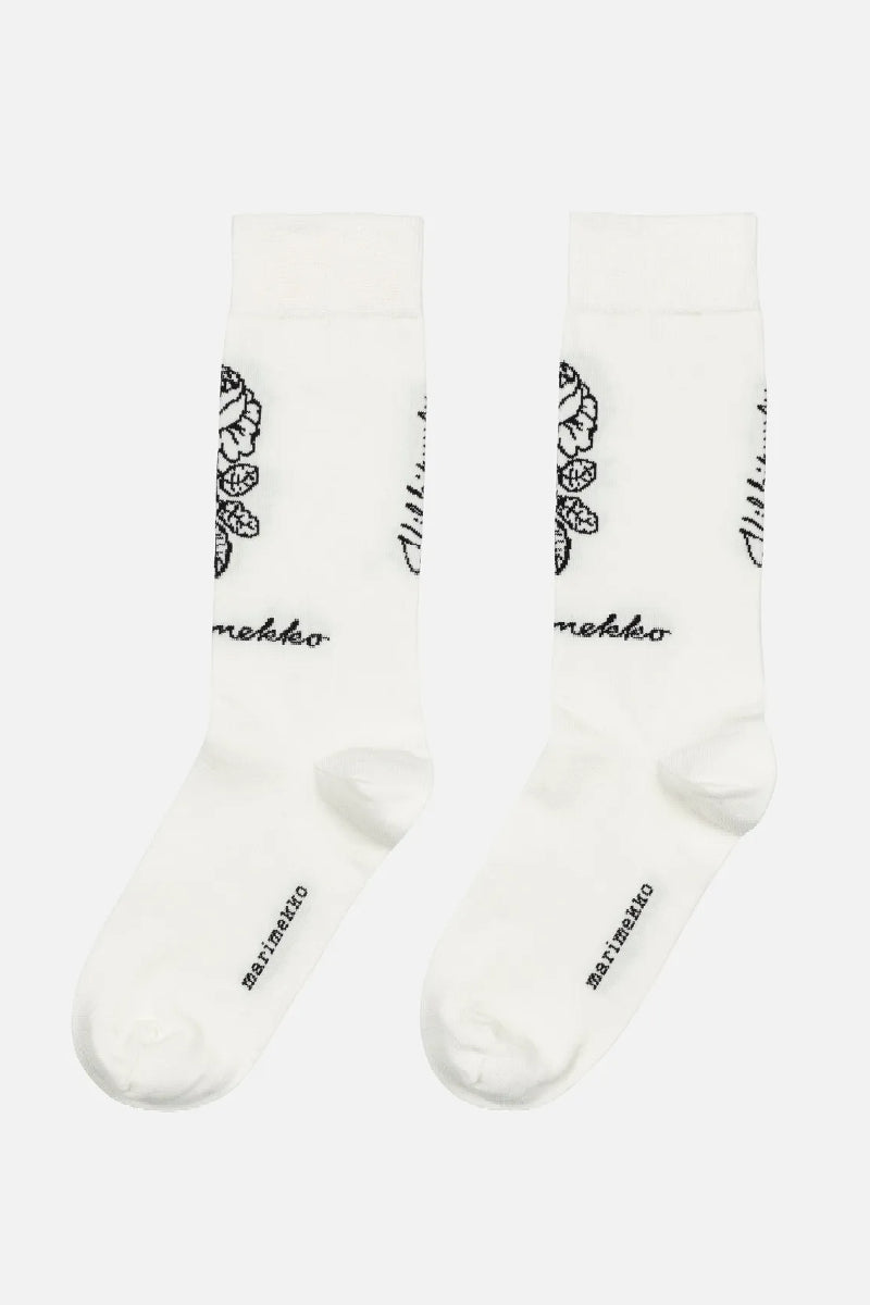 Marimekko Kioski Detsku Vihkiruusu Logo sukat - valkoinen / musta