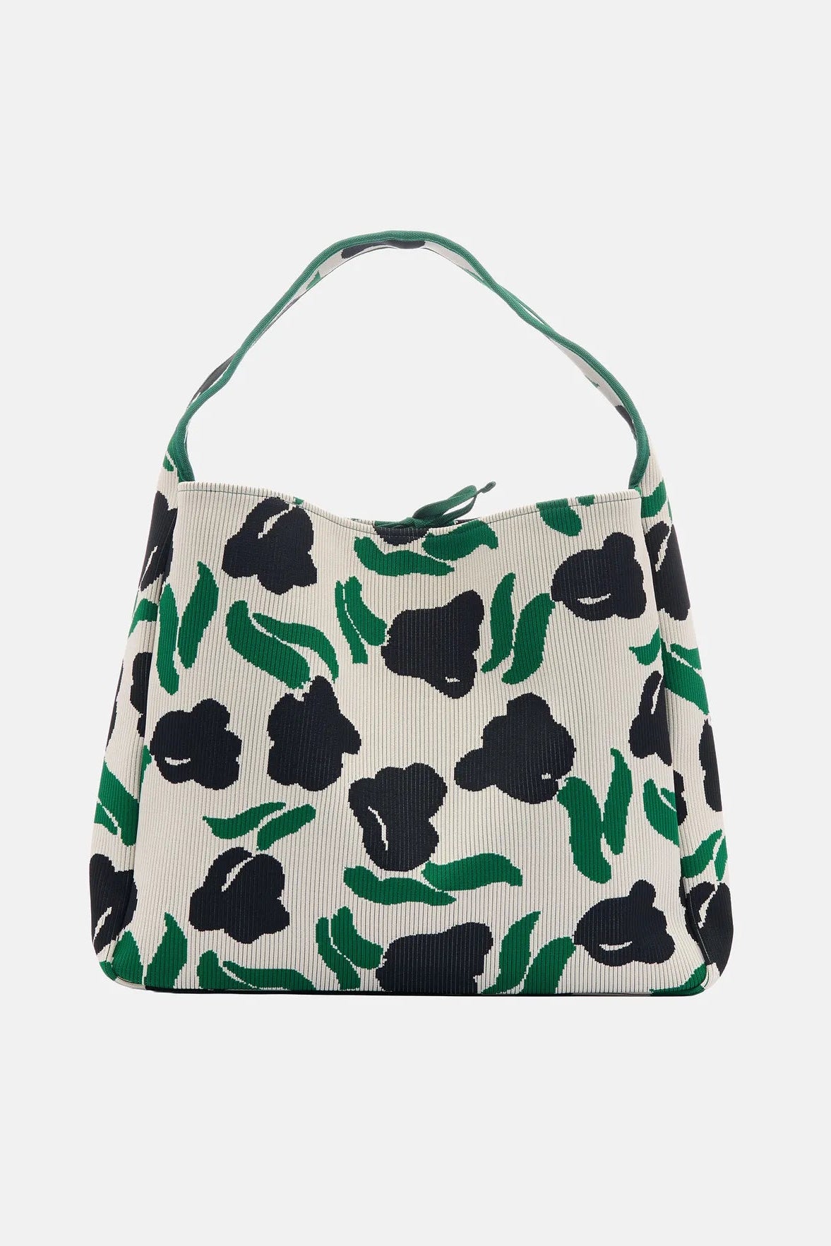 Marimekko Knitted Bag Large Lemmitty olkalaukku - vihreä / luonnonvalkoinen