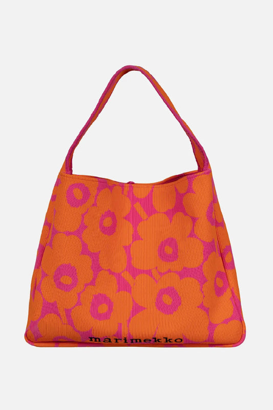 Marimekko Knitted Bag large - oranssi / vaaleanpunainen