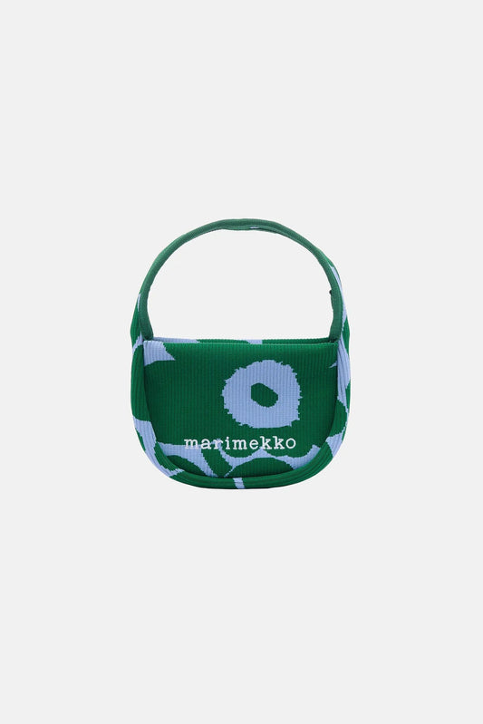 Marimekko Knitted Mini Handbag Unikko laukku - sininen / vihreä