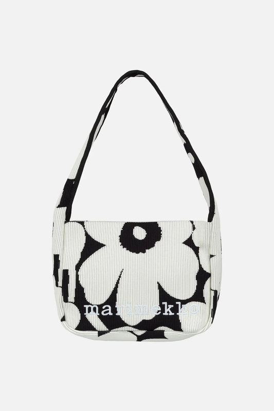 Marimekko Knitted Shoulderbag Unikko olkalaukku - musta / valkoinen