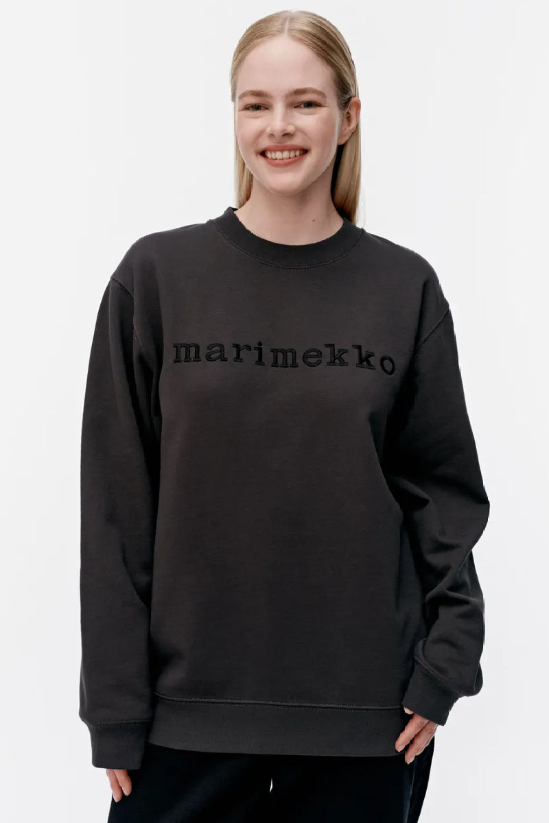 Marimekko Loisto logo placement collegepaita - musta