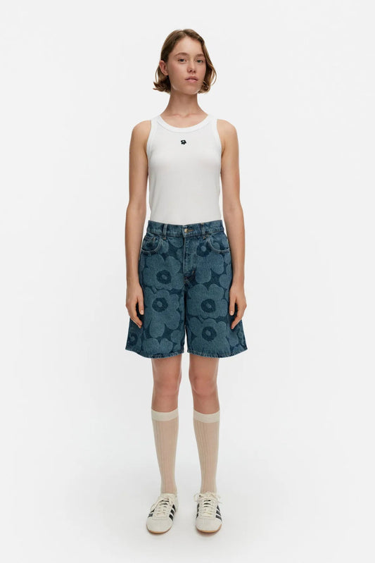 Marimekko Maridenim Marssi Unikko Shortsit - mid indigo